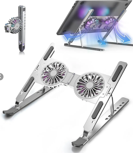 💻❄️ SOPORTE DE LAPTOP CON DOBLE VENTILADOR – PORTÁTIL Y AJUSTABLE ❄️💻